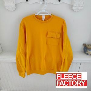 Yellow Fleece Sweater Women's Size Small, with front pocket Long Sleeve